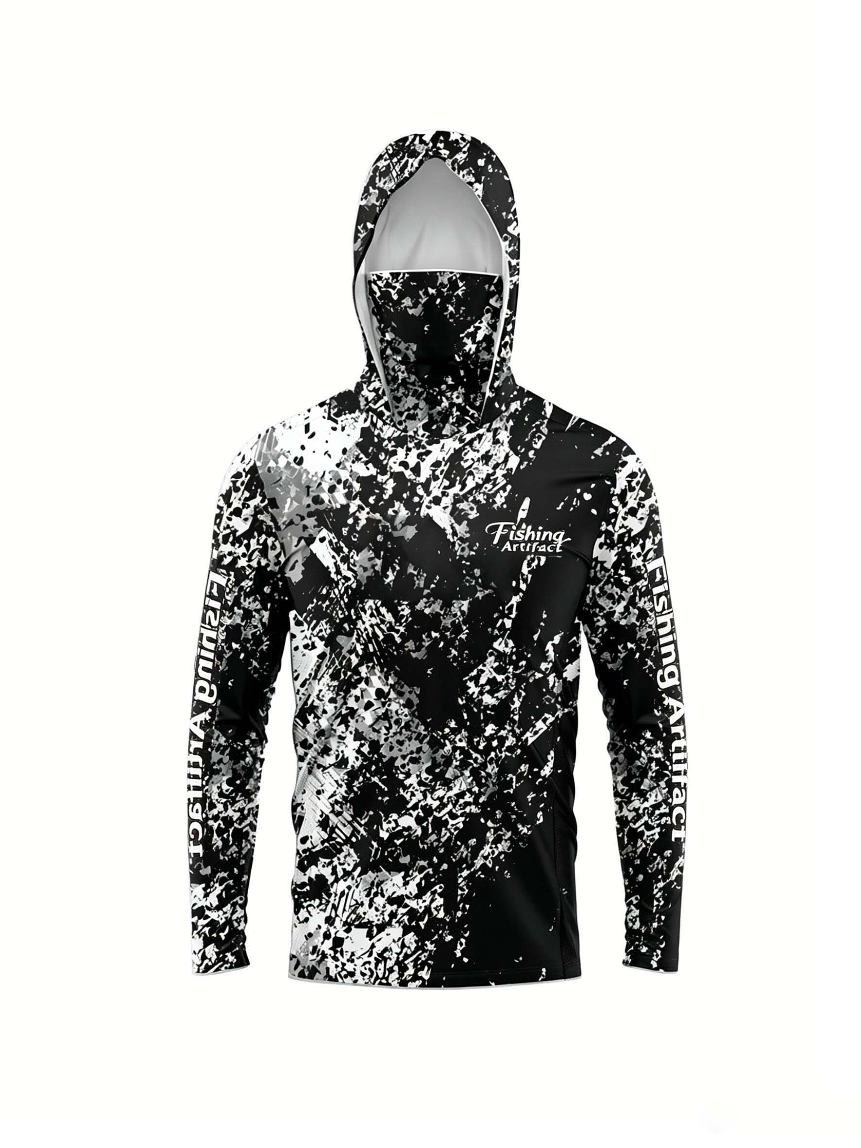 3D Printing Mask - Men Summer 3D‑Printed Fishing Hoodie With