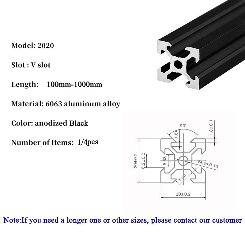1/4PCS 2020 V-slot 2020V Europ - đánh giá và giá 3D Printing Guide